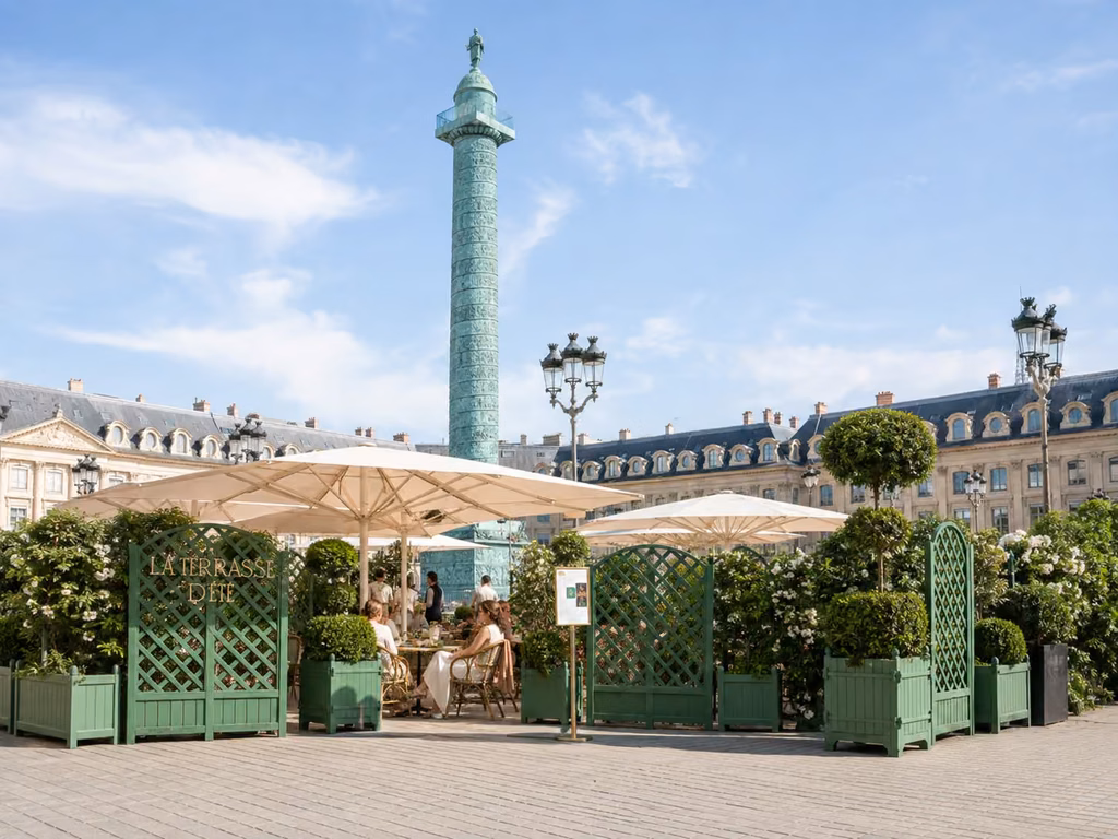La Terrasse d'Été du Ritz Paris sur la Place Vendôme 4 terrasse estivale parisienne colonne